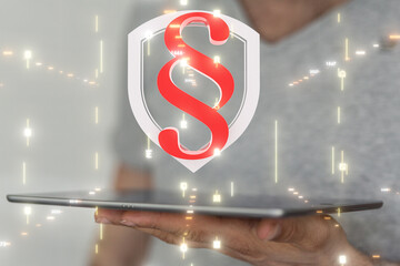 paragraph law sign digital in hand