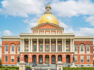 Fototapeta na wymiar The Massachusetts State House on the Freedom Trail Boston Massachusetts USA