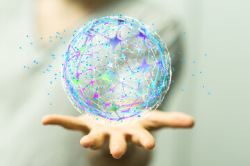 Abstract network of physical devices on the Internet using a network connection with statistics...