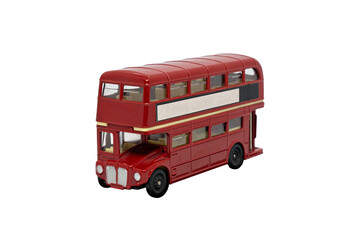 Fototapeta na wymiar famous red traditional London bus isolated over white