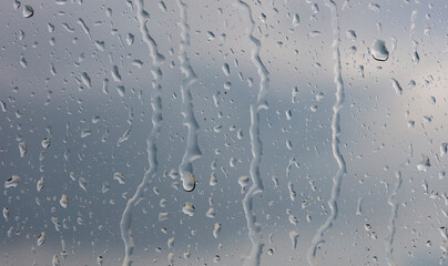 rainy days,rain drops on the window surface 