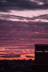 Sunset and smokestack
