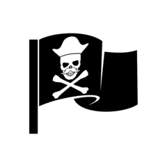 Pirate flag icon isolated on white background