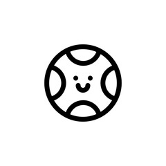 Ball for Sport Cute Shopping Outline Icon, Logo, Vector