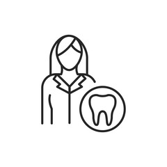 Doctor dentist color line icon. Pictogram for web page, mobile app, promo.