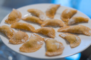 Homemade ravioli fresh Italian egg pasta