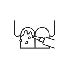 Professional teeth cleaning color line icon. Pictogram for web page, mobile app, promo.