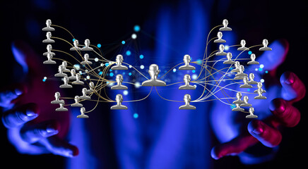hierarchy connection team group 3d