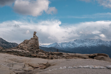 Genoese tower at Punta Caldanu in Corsica