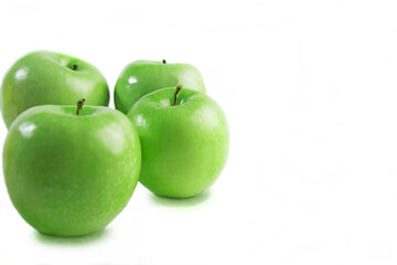 green apples on a white isolated background