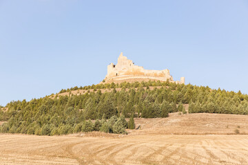 ruins of the castle in Castrojeriz village, province of Burgos, Castile and Leon, Spain