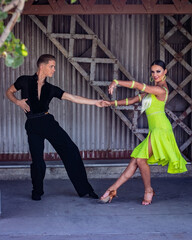 Latin Ballroom Couple in an Industrial Setting