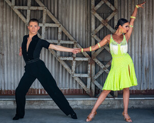 Latin Ballroom Couple in an Industrial Setting