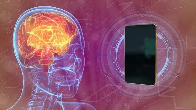 head with ringing phone, brain danger by 5G