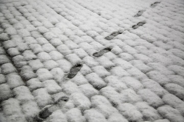 Footprints in snow