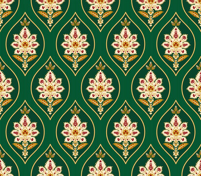 Seamless patterns with various whimsical flowers. Suzani tribal style. Clipping masks used. 