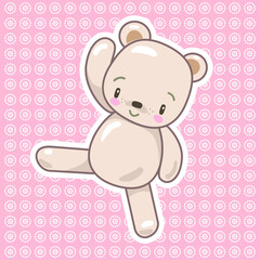 cute cartoon teddy bear dancing