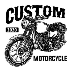 vector of classic custom motorcycle badge