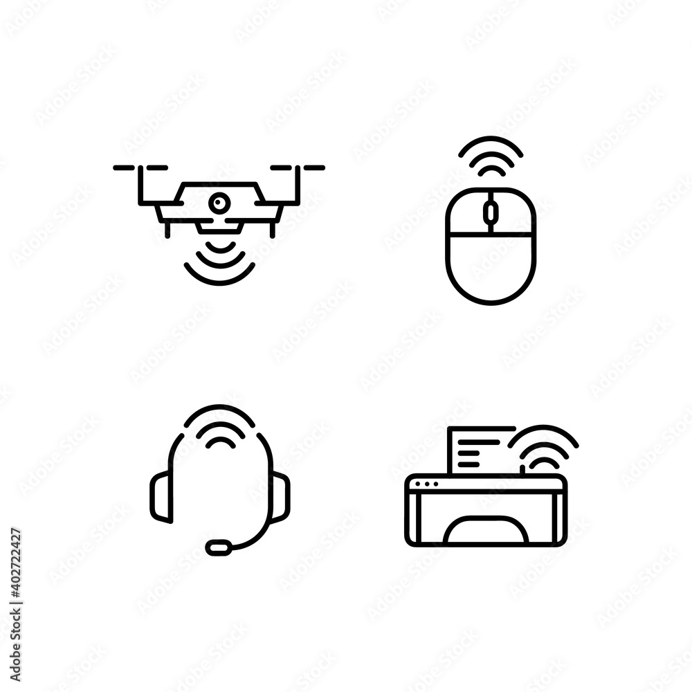Poster Set of smart device icons design vector