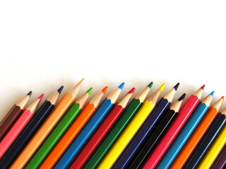 Color pencils isolated on white background.