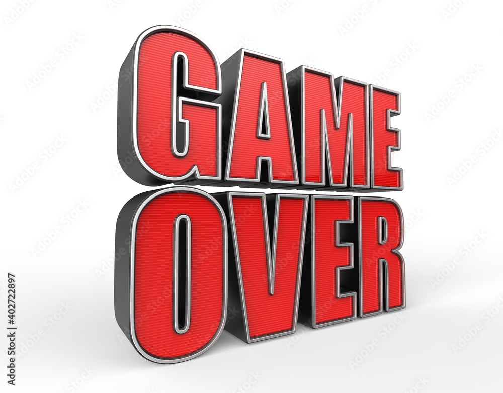 Poster game over - message in video game
