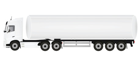 White tanker truck. vector illustration
