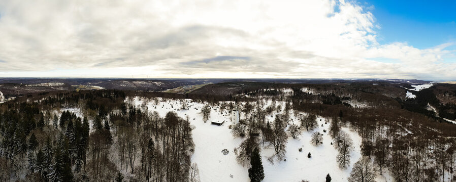 Panorama Volkmarsberg in Oberkochen im Winter
