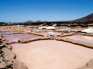 Open air drying salts in the open air along the coast of the island.