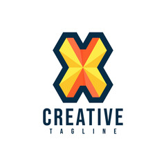 X letter , creative design vector template