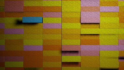 Colorful porous brick floor (3D Rendering)