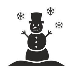 Snowman icon. Winter day. Vector icon isolated on white background.