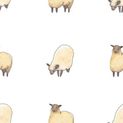 Obraz premium farm digital paper, garden background clipart transparent seamless pattern garden digital paper watercolor garden clip art farm animals