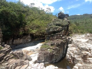 waterfall in the mountains