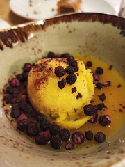 Icecream with berries