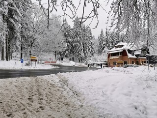 Schnee am Feldberg im Taunus (Lockdown, Verkehrschaos)