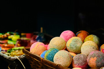 Colored balls on the street