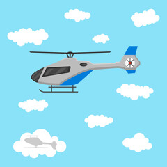 Helicopter isolated. Vector illustration.