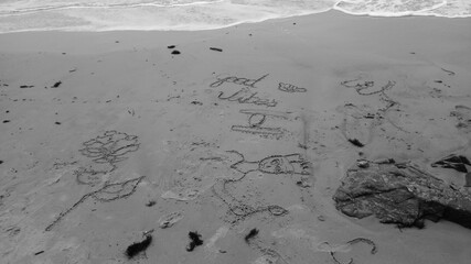 footprints on the sand