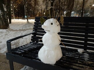 Snowman winter. I made a snowman