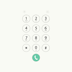 Keypad with numbers and letters for phone. Vector illustration. © Oleh