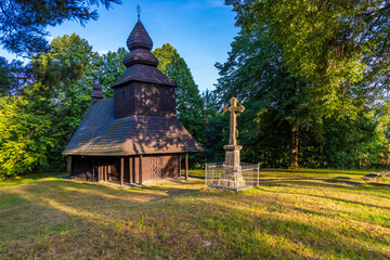Fototapeta na wymiar Wooden church in Ruska Bystra, Slovakia