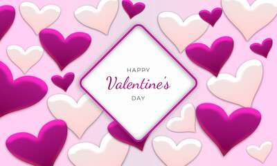 valentine card with hearts