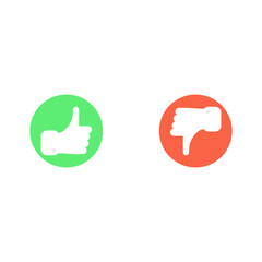 Thumb up and down flat icon. Vector illustration.