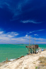 fishing towers near Vieste, NP Gargano, Foggia, Italy