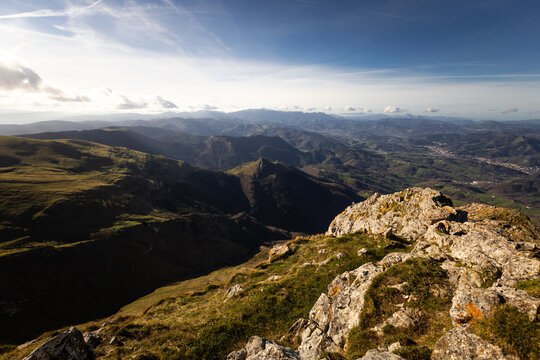 Txindoki peak with the great views to all the Basque Country.