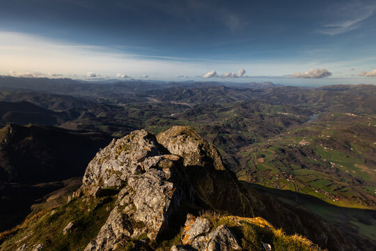 Txindoki peak with the great views to all the Basque Country.