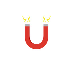 Magnet with magnetic power. Vector illustration.