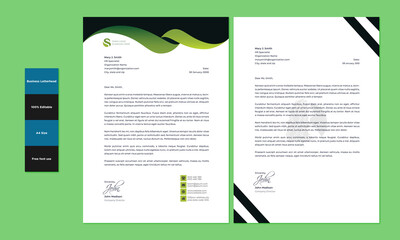 Business style modern creative stationery MS word abstract corporate letterhead design