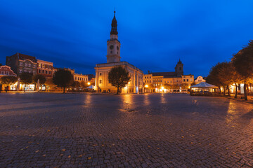 Naklejka premium Leszno City hall at evening
