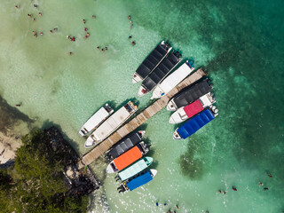 Fototapeta na wymiar Islands Mucura, Tintipan and the islet of Santa Cruz, located in the Colombian Caribbean Sea.